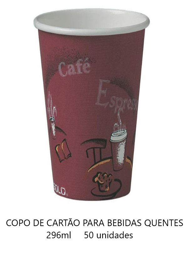 Copo De Cartão Para Bebidas Quentes 296Ml 50 Unid           