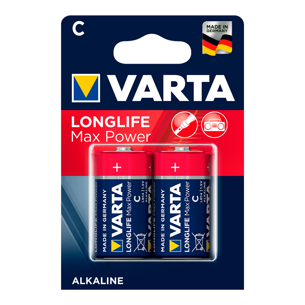 Pilha Varta Long Life Max Power Lr14 C Pack 2 Un            