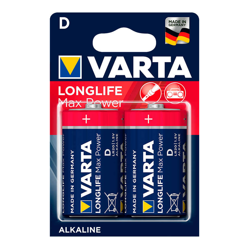 Pilha Varta Long Life Max Power Lr20 C Pack 2 Un            