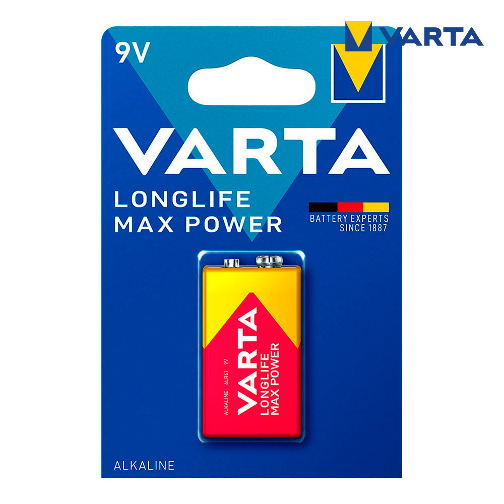 Pilha Varta Long Life Max Power 9V Pack 1Un                 