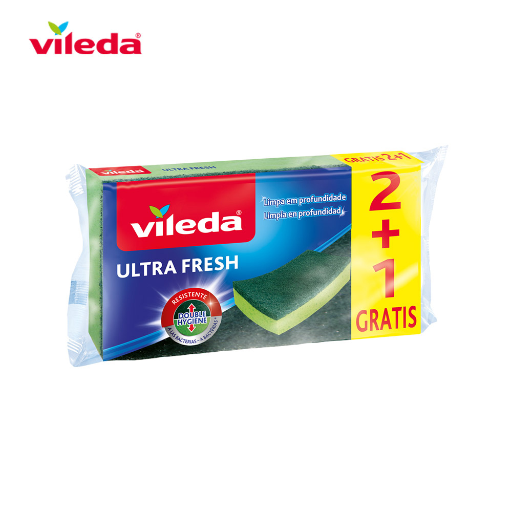 Esfregão Ultra Fresh 2+1 Anti-Bactérias 156910 Vileda       