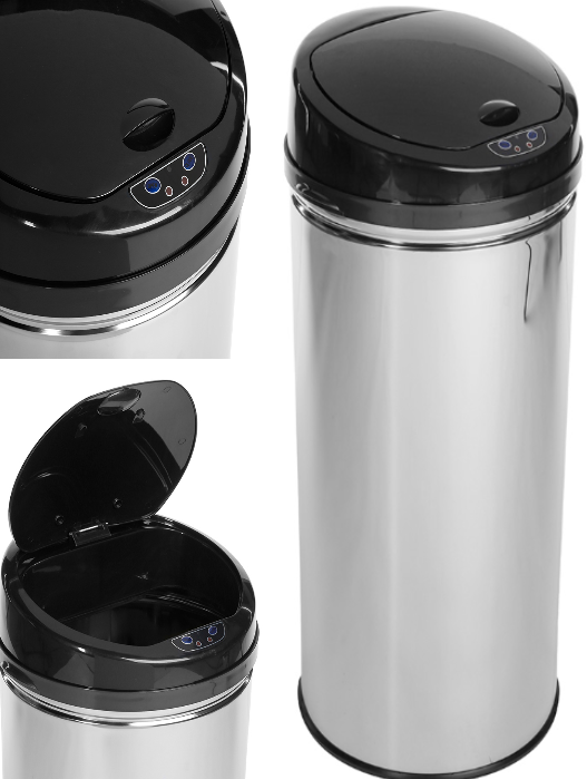 Balde Do Lixo Automatico Alpha Inox 42Lt 77X30Cm            