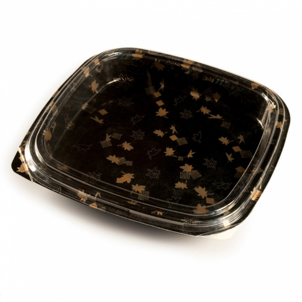 Caixa Para Aperitivos/Sushi 27X27X4,5Cm Preto Ps 30 Unid.   