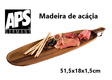 Bandeja Em Madeira De Acáçia Cl/Pega 51,5X18X1,5Cm Aps      
