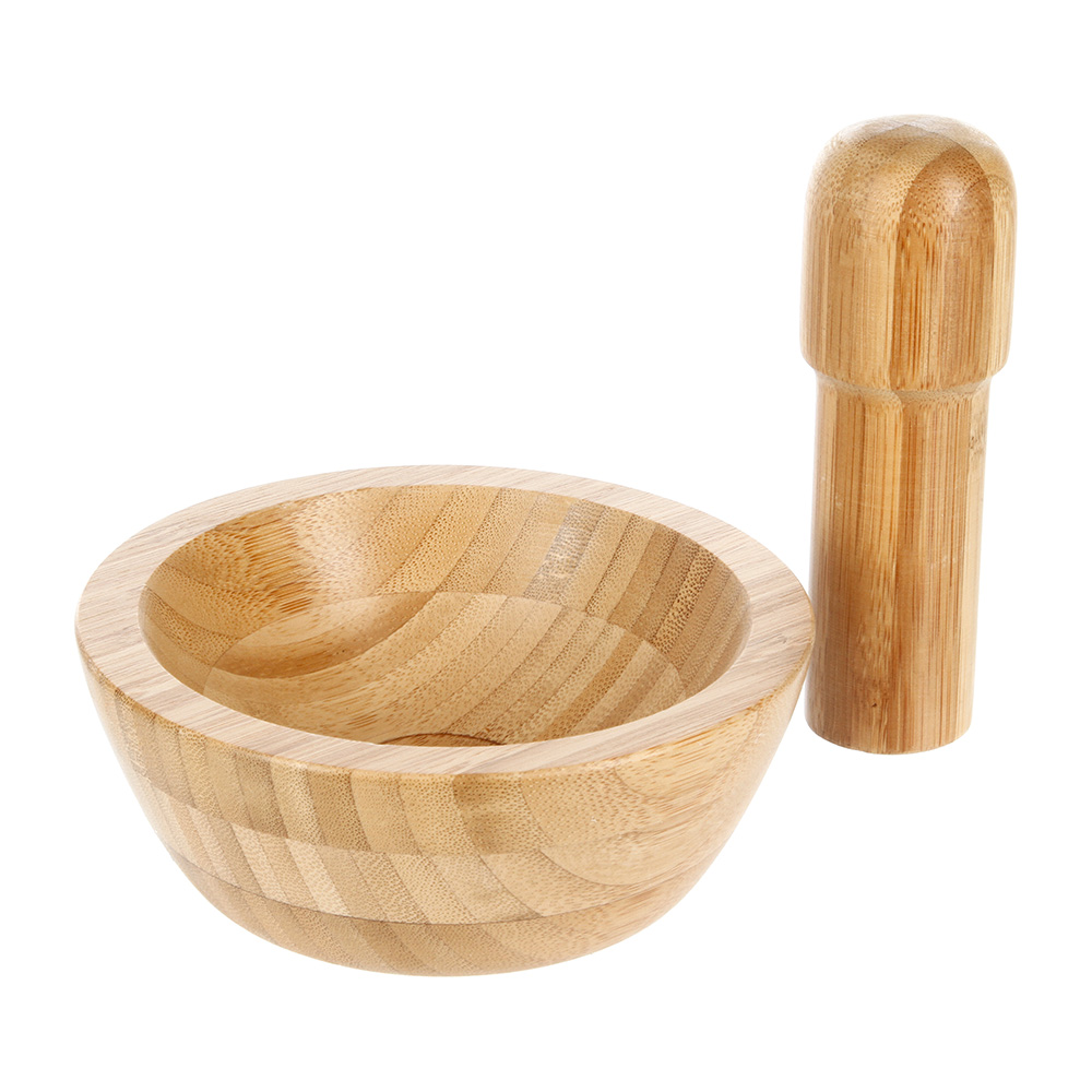 Almofariz De Bambu Diametro 13Cm  Altura 5Cm                