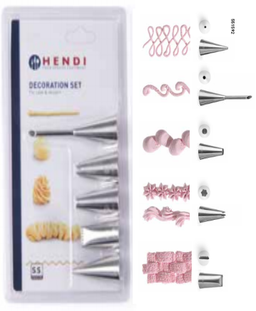 Conjunto De 5 Bicos Inox De Decoração Pastelaria Hendi      