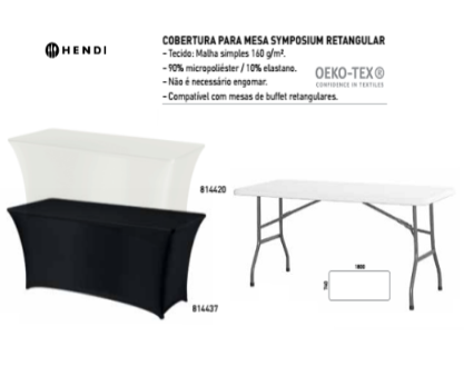 Cobertura Preta P/Mesa Retang. 1830X760X(H)730Mm Hendi      