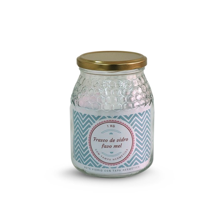Frasco Em Vidro Favo Mel 1Kg  746Ml                         