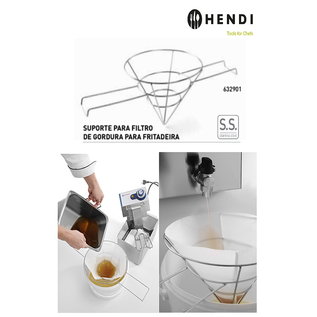 Suporte Para Filtro De Gordura Fritadeira L-250Xh200Mm Hendi