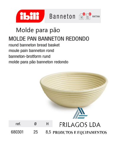 Molde Para Pão Bannetton Redondo Rattan 25X8,5Cm Ibili      