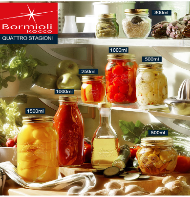 Frasco Vidro C/Tampa 1,5Lt  Quatro  Stagioni Bormioli       