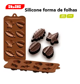 Forma Para Bombons Em Silicone Folhas Ibili                 