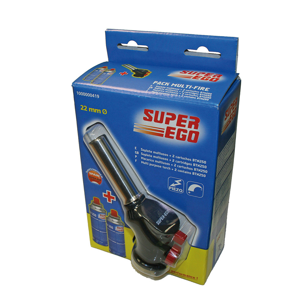 Pack Maçarico Multifire C/2 Recargas+2Btn250 Cozinha        