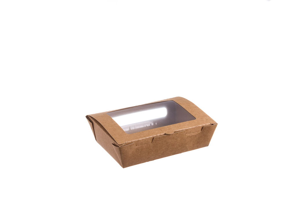 Caixa Take Away C/Janela Kraft 700Ml 17X12X4,5Cm 50 Unid.   