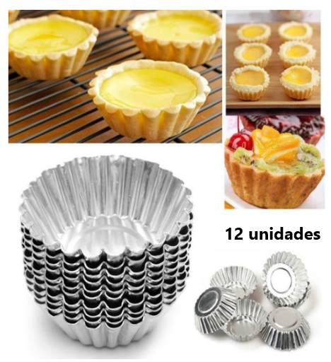 Forma P/Queques Aluminio Canelada 8Cm 12 Unidades           