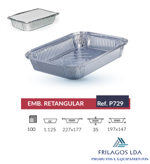 Embalagem De Aluminio C/Tampa 1125Ml 100 Unidades           