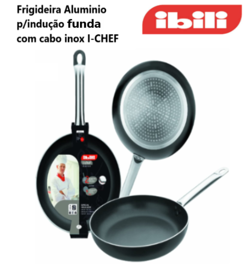 Frigideira Aluminio Cabo Inox P/Induç. 28X8,1Cm I-Chef Iblli