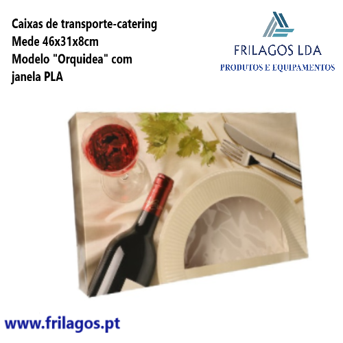 Caixas De Catering C/Janela Orquidea 46X31X8Cm 5 Unidades   
