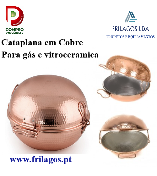 Cataplana Tradicional Em Cobre Para Gás Nº3 30Cm            