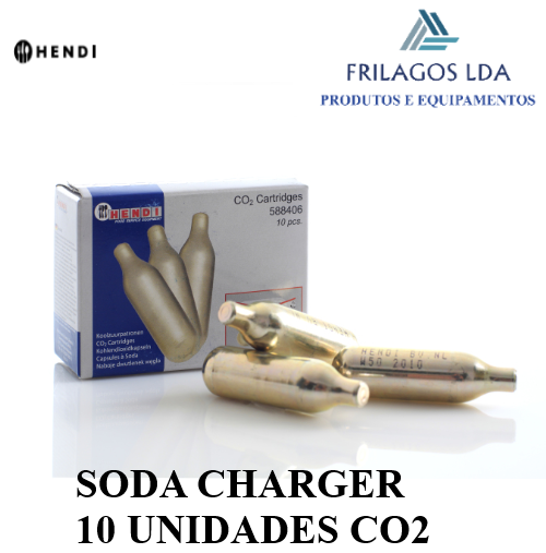 Recarga Sifão De Soda 10 Unidades Co2 Hendi                 