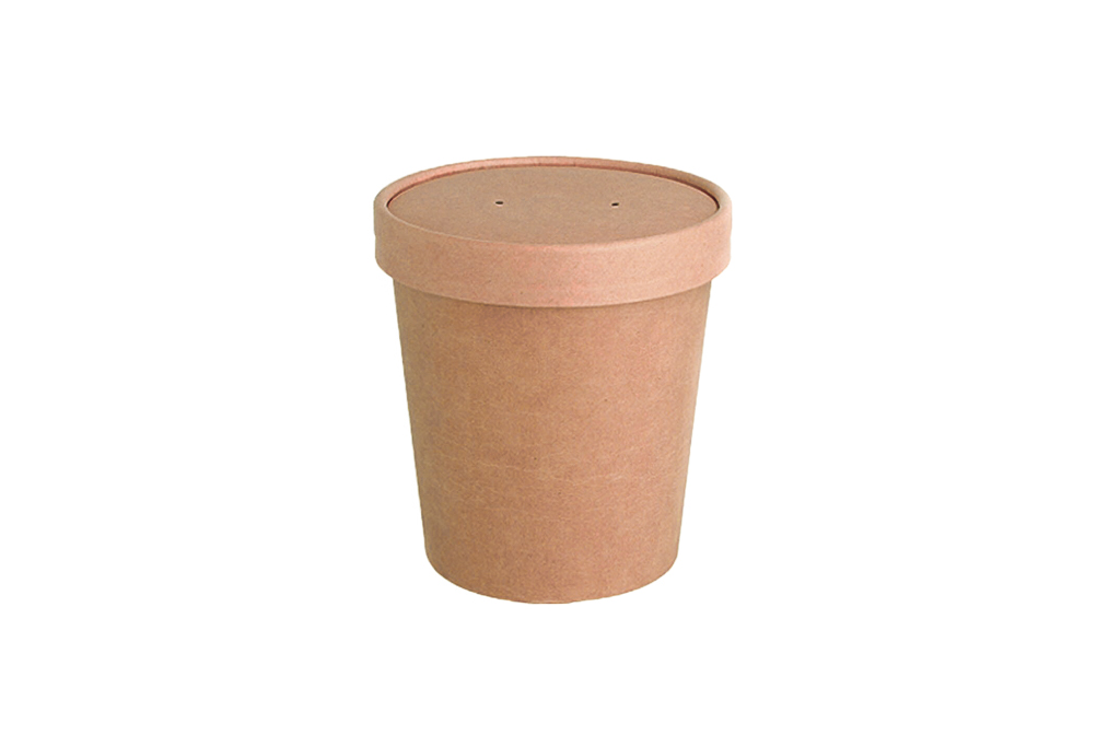 Taça Sopa C/Tampa Kraft 944Ml 11,8|X13,1Cm Pack 25          