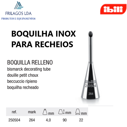 Boquilha Inox Para Recheios 4X90Mm Ibili                    