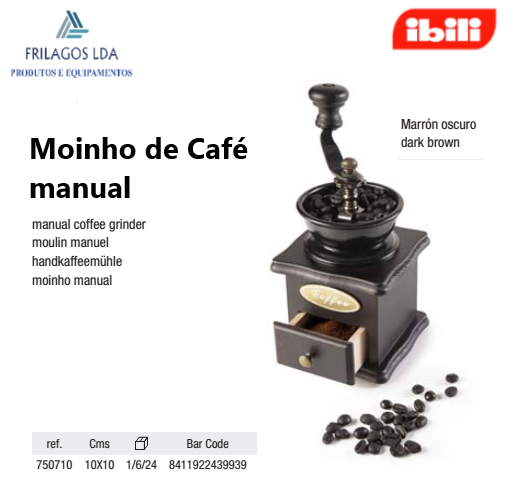Moinho De Café Manual Castanho 10X10Cm Ibili                