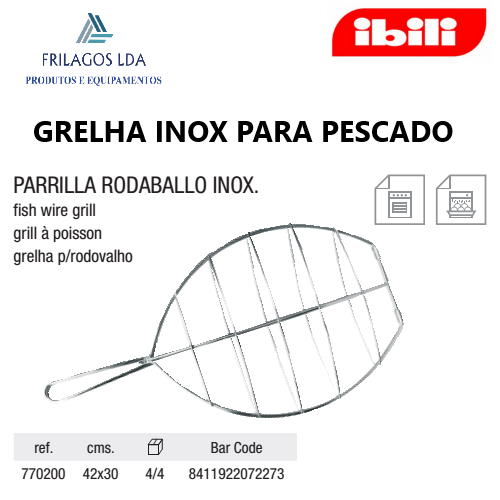 Grelha Inox Para Pescado 42X30Cm  Ibili                     