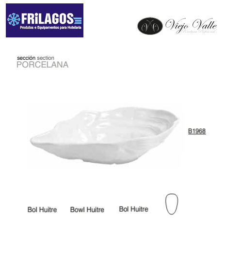 Taça Ostra Porcelana 19X11X4,5Cm  Viejo Valle               