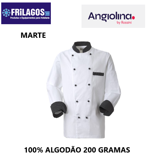 Jaleca Branca 100% Algodão C/Botões Marte Tam. L            