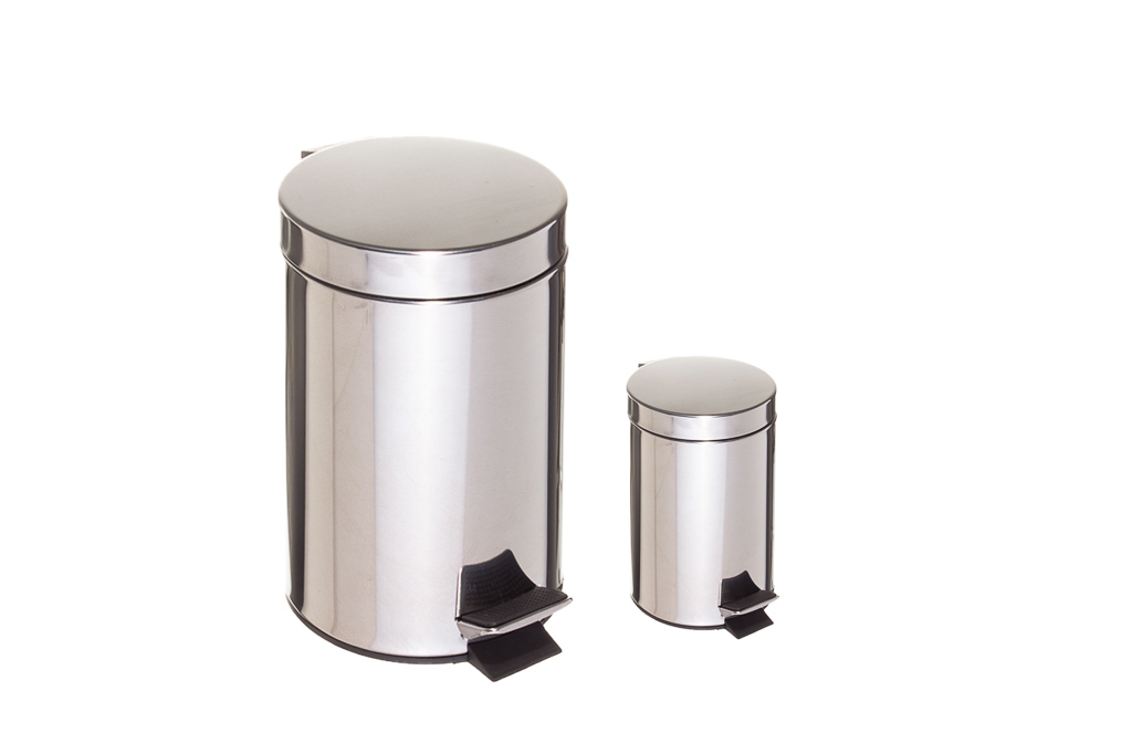Balde Lixo C/ Pedal Inox/ Plástico 5L Ø20X26,5Cm            