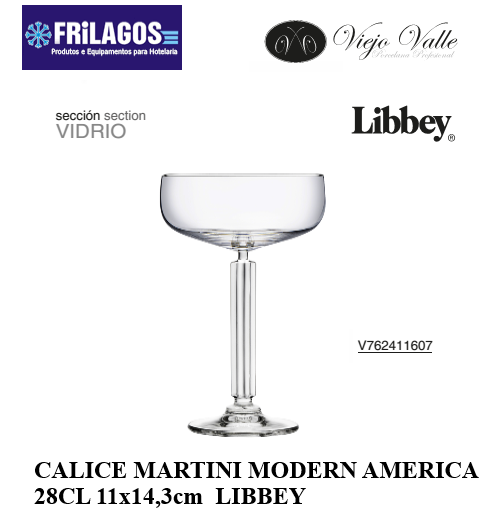 Calice Martini Modern America 28Cl  11X14,3Cm Libbey        
