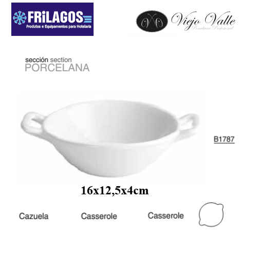 Caçarola Porcelana Ventana 16X12,5X4Cm Viejo Valle          