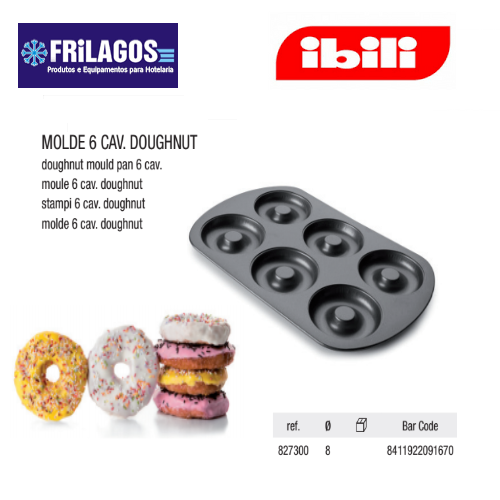 Molde Para 6 Donut Diametro 8Cm  Doughnut Ibili             