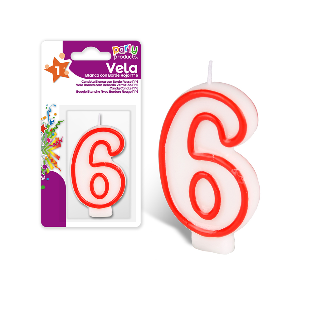 Vela De Aniversário Nº6  Unidade                            