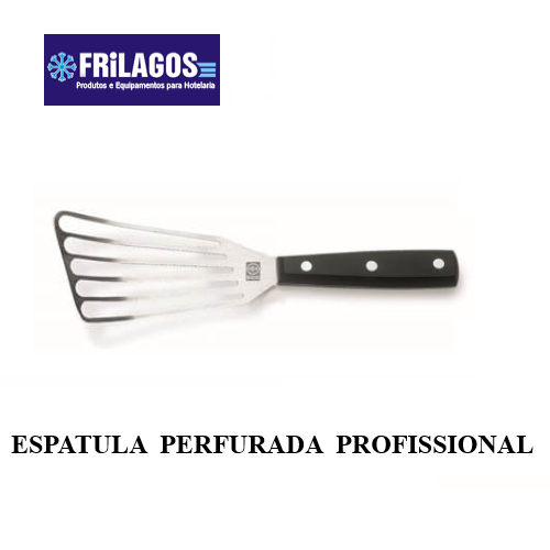 Espatula Perfurada Profissional Inox 17Cm  Preta Sico       