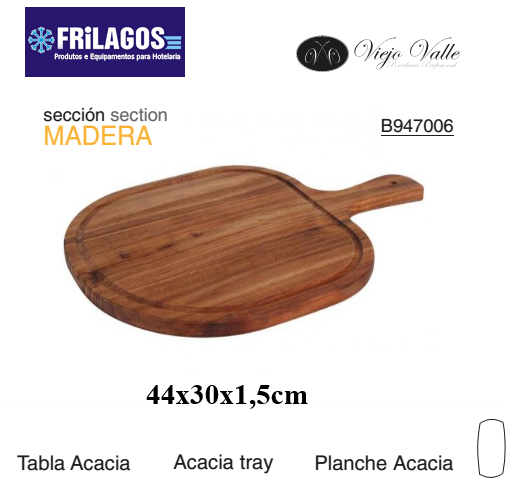 Tabua De Servir Madeira De Acácia  44X30X1,5Cm Viejo Valle  
