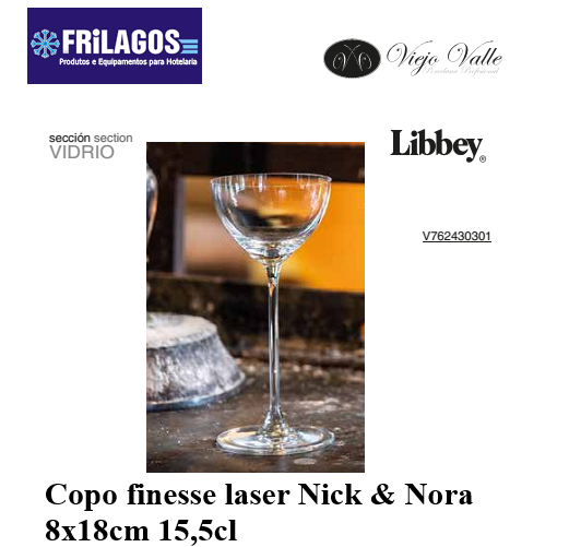 Calice Finesse Laser Nick &amp; Nora  8X18Cm 15,5Cl Libbey      