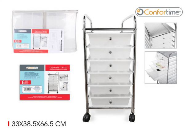 Carro C/6 Gavetas 33X38,5X66,5Cm Confortime                 