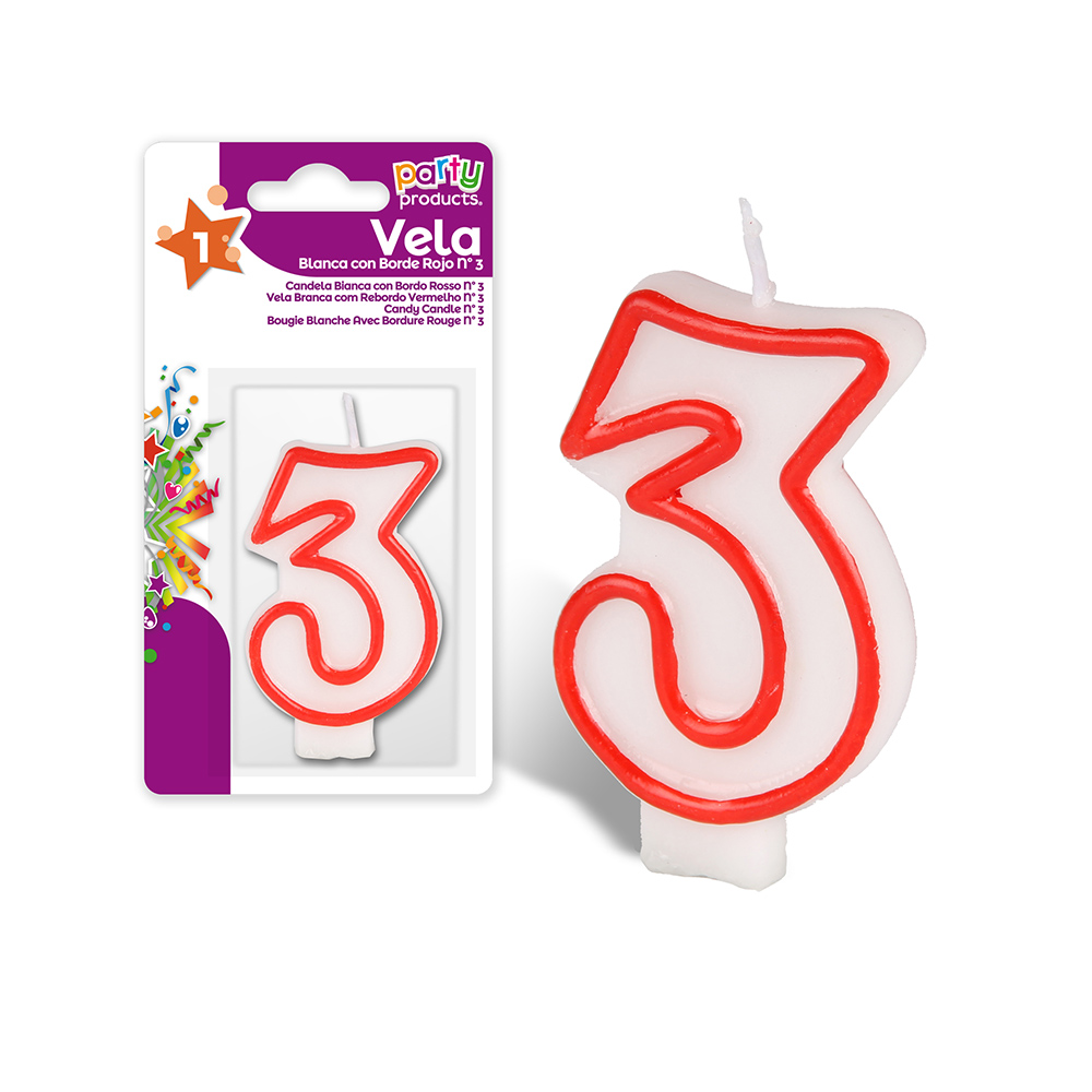 Vela De Aniversário Nº3 Unidade                             
