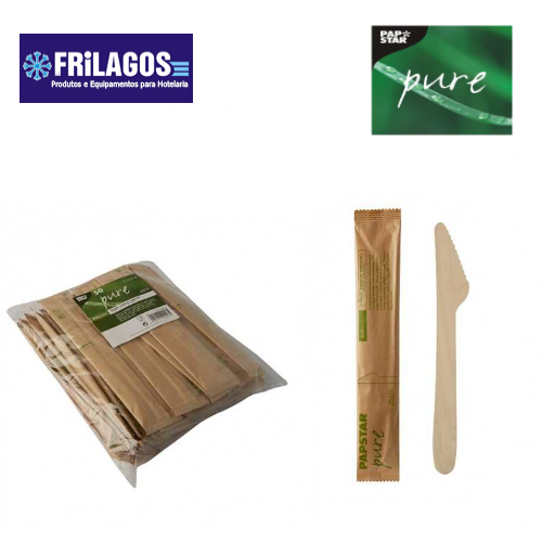 Faca De Madeira Embalada Indevidual 16,5Cm 50 Unid.  Papstar