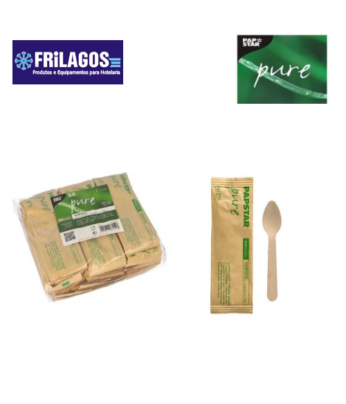 Colher De Café Madeira Embalado Indevid. 11Cm 50Unid. Papsta