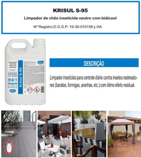 Krisul S-95 Lava Chão Com  Insecticida 5 Litros Bilper      