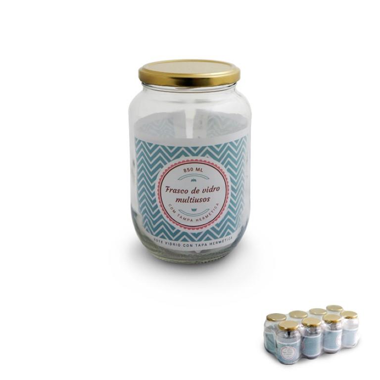 Frasco Em Vidro Com Tampa Multiusos 850Ml                   