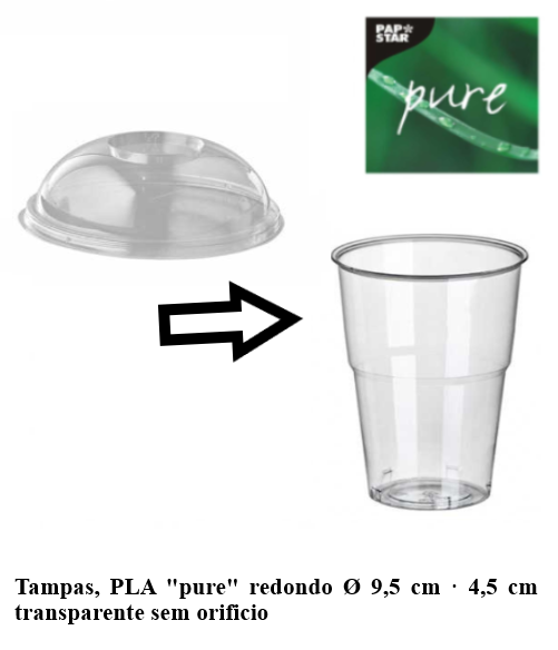 Tampa Pla Transparente Alta S/Orificio 9,5X4,5Cm Pure 100 Un