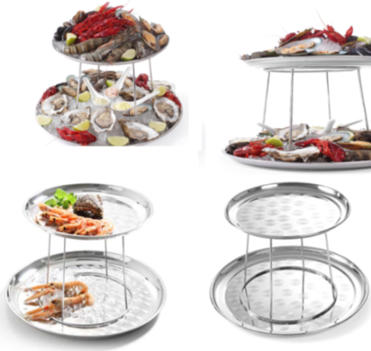 Expositor Para Mariscos Com 2 Niveis 400X200Mm              