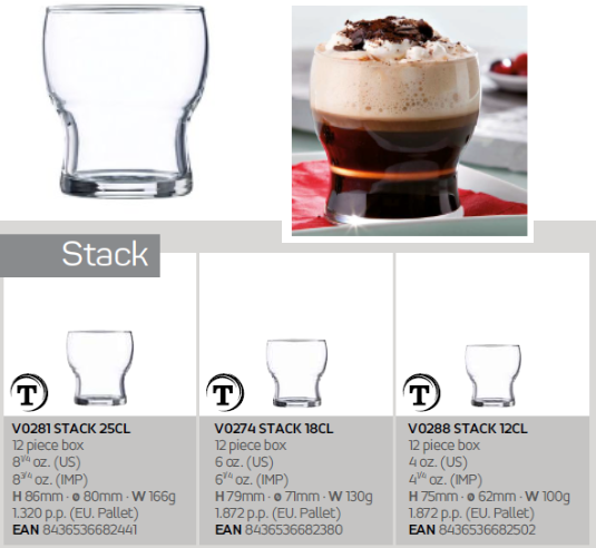 Copo Stack 18Cl  Altura.80Xdiametro.66,5Mm Vicrila          