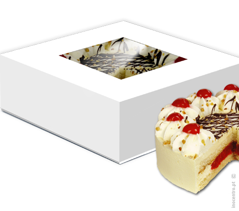 Caixa De Pastelaria 28X28X9,5Cm, Branca Com Janela 50 Unid  