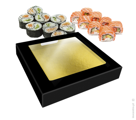 Embalagem Take Away Em Cartolina, Preta 30X30X4Cm 50Unid    