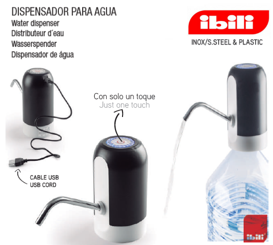 Dispensador Para Agua Carregador Usb Ibili                  